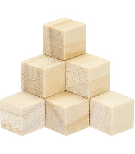 Dragon Drew 50-Pack Unfinished 1 Inch Wood Blocks - DIY Pine Cubes For Crafts, Painting, STEM - View #8