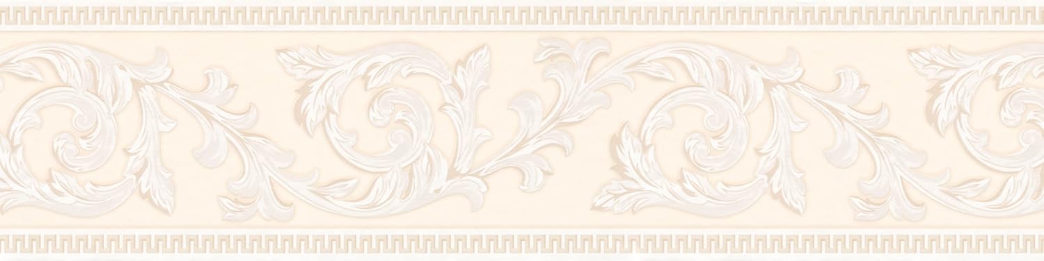 A.S. Création Self-Adhesive Border Stick Ups Border with Ornaments 5.00 m x 13 cm Beige Cream Made in Germany 906212 9062-12