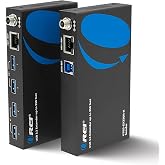 OREI USB Extender Over Ethernet 330ft USB 3.2 Gen1 5Gbps 4-Port USB Hub | USB Extender Over CAT5e, USB Extender Over CAT6 &ndash; 4 USB Ports, 1.5A Fast Charging, Plug &amp; Play, No Drivers, USB3-EX330R-K
