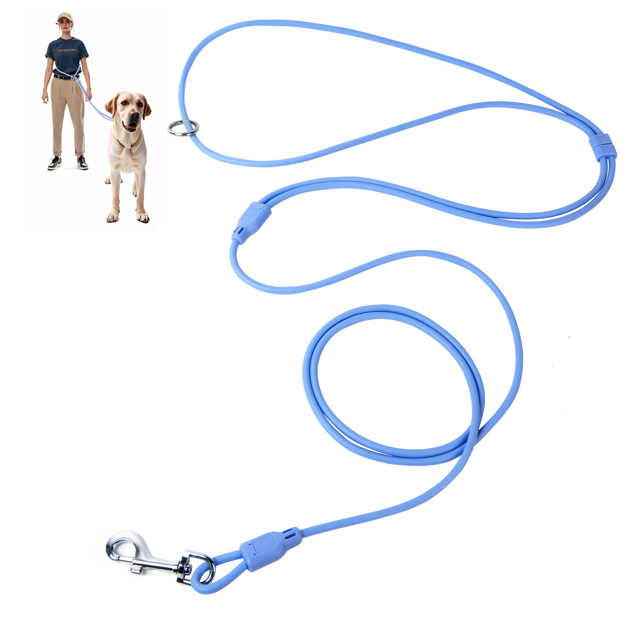 Photo 1 of Fida Hands Free Dog Leash for Small Dogs, Adjustable Crossbody/Waist Leash for Small/Medium/Large Dogs, Waterproof Hands-Free Dog Leashes for Running, Walking & Training(S, Blue)