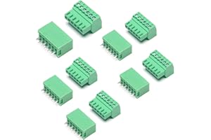 XUGERIP 5 Set 6 Pin 2.54 mm Pitch PCB Screw Terminal Block Connector with Straight Pins for 28-16AWG, Pluggable Quick Connector-Phoenix Type Connector