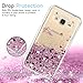 LeYi for Galaxy J3 V/Sky/Amp Prime/Express Prime/ J3 (2016) / Sol Liquid Case with Tempered Glass Screen Protector [2 Pack], Girls Glitter Clear TPU Protective Case for Samsung J3V Rose Gold
