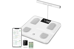 Arboleaf 8-Electrode Smart Body Fat Scale with Large LED Display, Full Body Composition Analyzer, 26 Metrics, Bluetooth Digital Weight Scale for BMI, Muscle Mass, and More