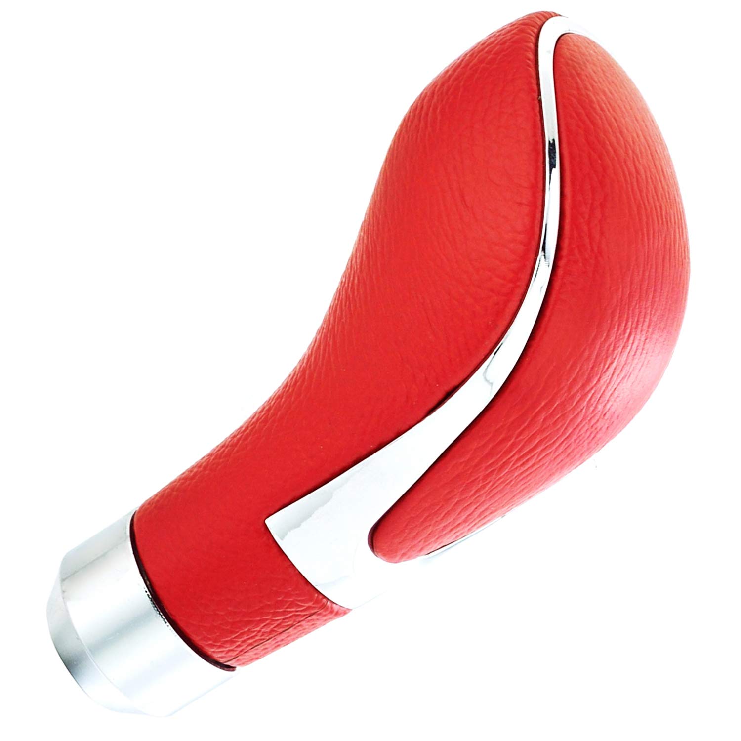 Lunsom Leather Universal Shift Knob Type R Gear Shifter Lever Handle Car Transmission Stick Shifting Head Fit Most Manual Auto Vehicle (Red)
