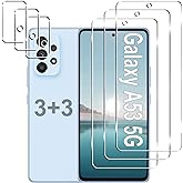 3+3 Pack for Samsung Galaxy A53 5G Screen Protector + Camera Lens Protector | 9H Tempered Glass, Anti Scratch, HD Clarity, Easy Installation, Bubble Free, Case Friendly