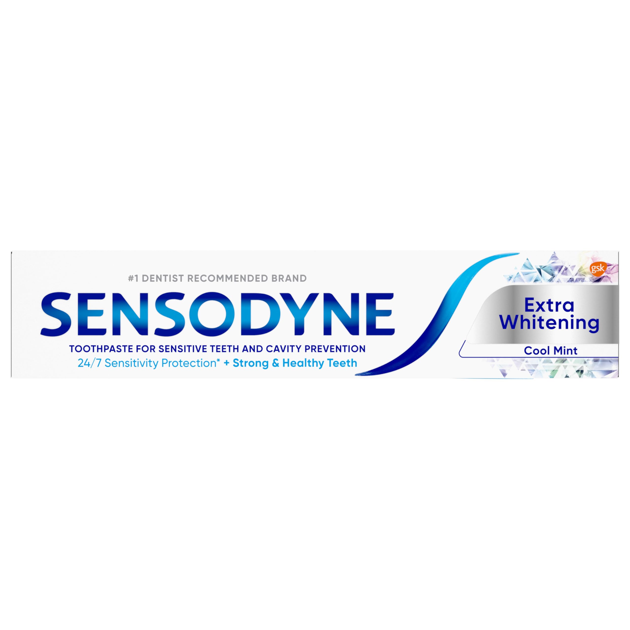 Sensodyne Extra Whitening Sensitive Teeth and Cavity Prevention Whitening Toothpaste, Amazon Exclusive, Cool Mint, Amazon Exclusive- 4 Ounces (Pack of 4)