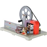 Permanent Magnet, Rotatable Armature Generator Hand-Operated Generator to Explore Experimental Electromagnetic Equipment Manual Electricity Generator AC-DC Model Faraday Generator