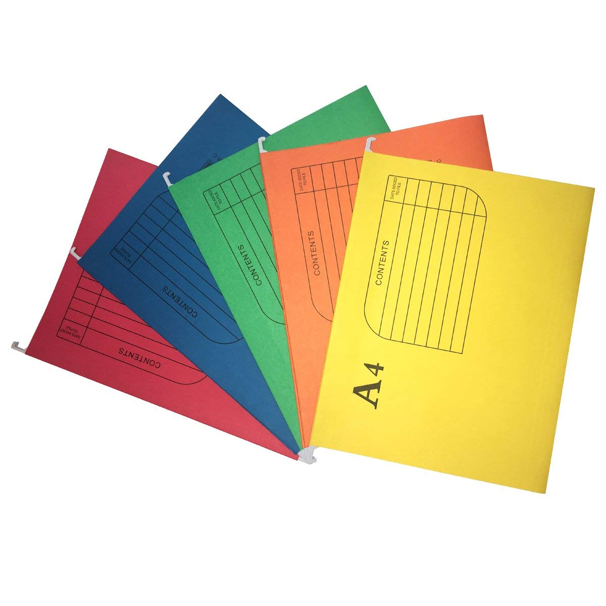 Document Wallet A4folder 5 pcs Green red Blue Yellow Orange Card Document Quick and Easy Document Filing & Storage