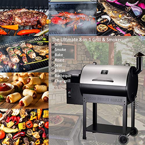 Z GRILLS ZPG-7002E 2019 New Model Wood Pellet Grill & Smoker, 8 in 1 BBQ Grill Auto Temperature Control, 700 sq inch Cooking Area, Silver Cover Included - Thumbnail 4