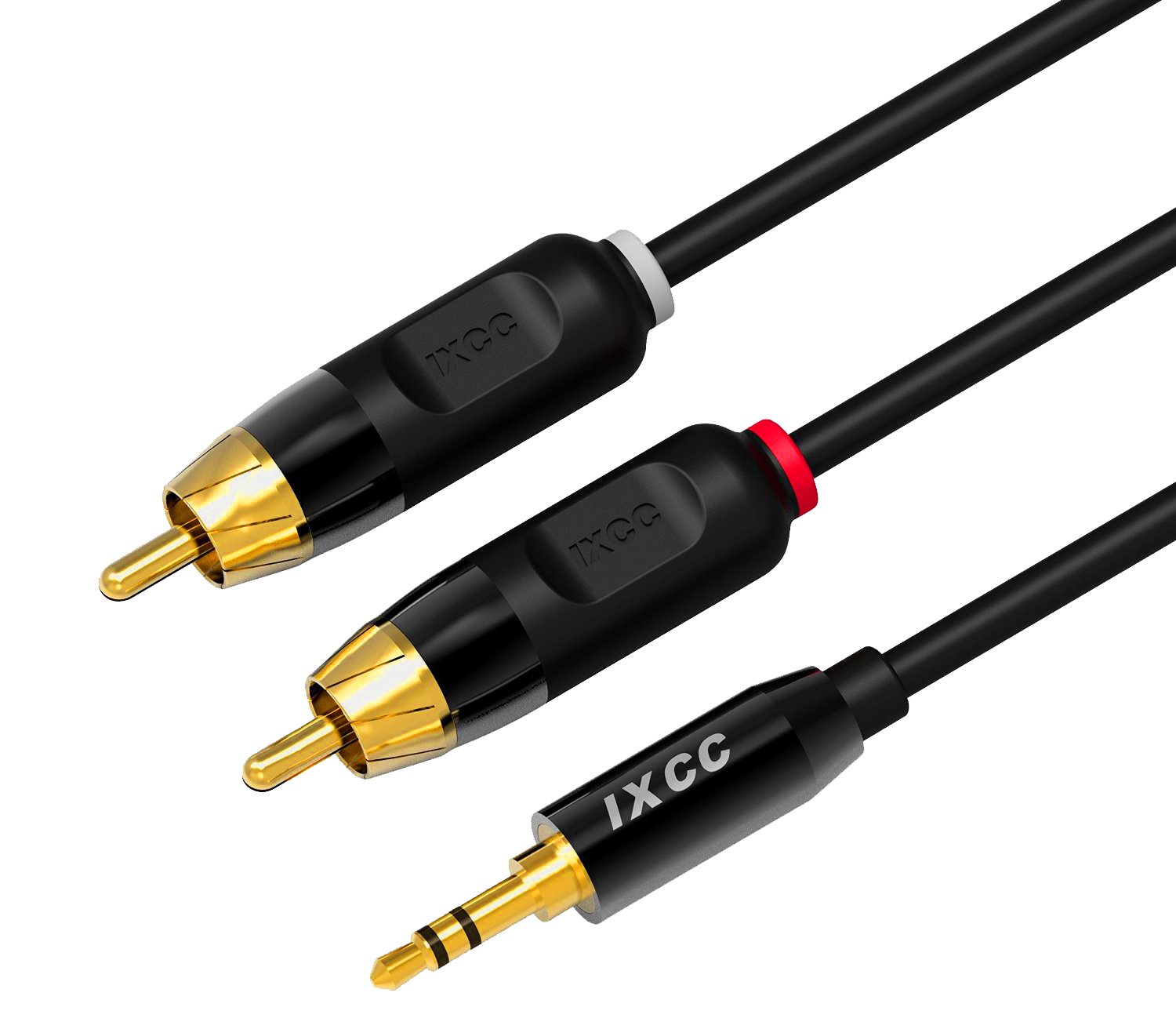 RCA Cable iXCC 6ft Dual Shielded GoldPlated 3.5mm Male to 2RCA Male