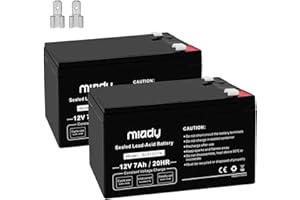 Miady 12V 7Ah Rechargeable Sealed Lead Acid Battery (2 Pack)