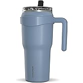 Hydrapeak Roadster 40oz Stainless Steel Tumbler Double Wall Vacuum Insulated Water Bottle With Handle And 2 in 1 Straw Lid (Modern Blue)