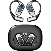 Open Ear Earbuds, Bluetooth Headphones 5.4 Sports with Smart Digital Display, 40H Playtime, Clear Calls,IPx4 Waterproof, Wireless Over Ear Buds Lightweight Design Fit Cycling, Running, Workout(black)