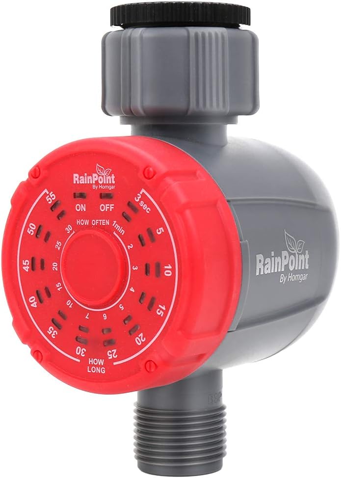 DricRoda Digital Watering Hose Timer, Programmable Watering Timer, Automatic Irrigation Hose Faucet Timer Irrigation System Controller for Greenhouse Cooling, Gardening (Red): Home & Kitchen