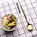Autohome 2 Spoons and 2 Pairs Chopsticks Saintless Steel Dinner Flatware - White&Golden+Black&Golden