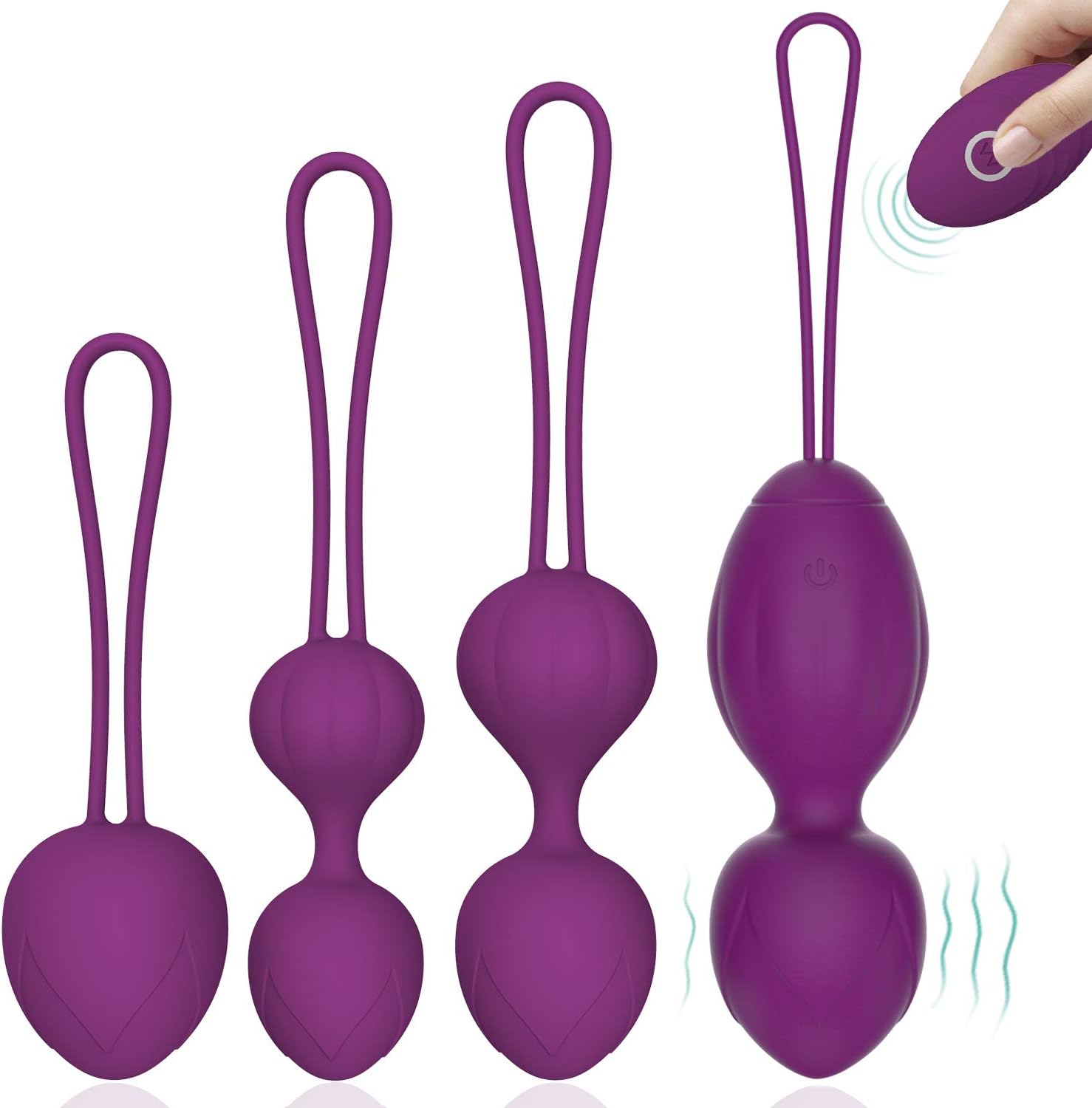 oGoDeal Kegel Balls for Women Tightening & Pleasure for Beginners - 5 in 1 Kegel Exercise Weights Products for Bladder Control Pelvic Floor Device Ben Wa Balls Kits with Remote Purple: Health & Personal Care