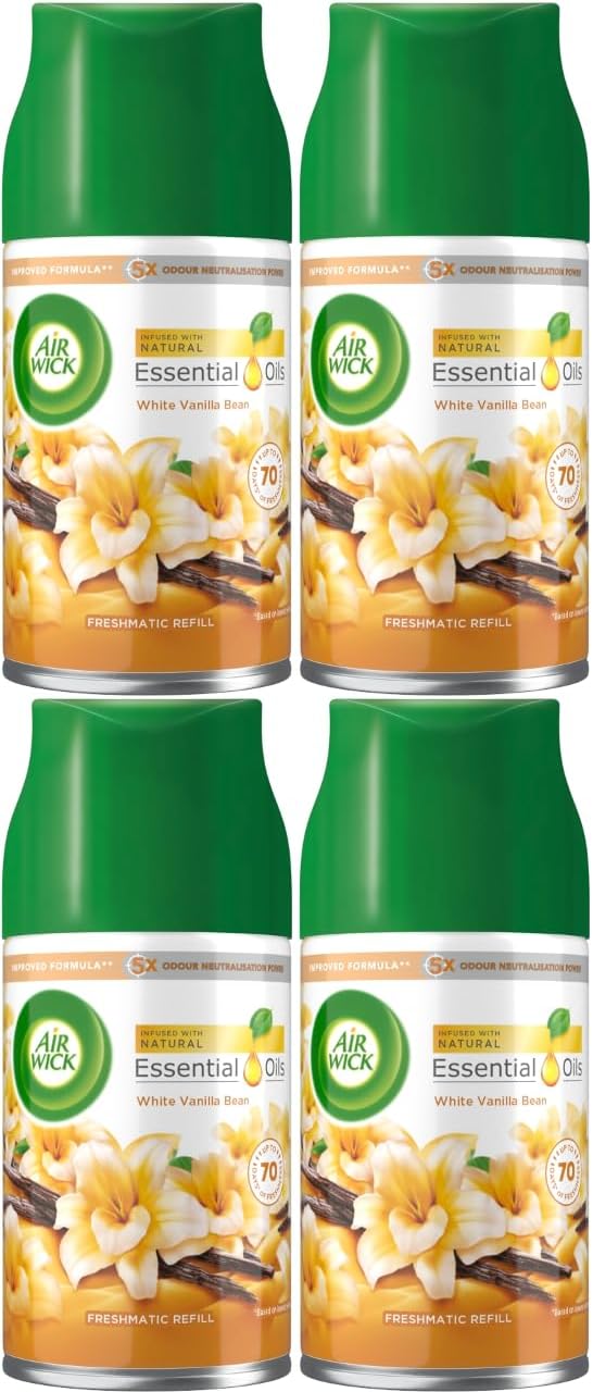 Air Wick Freshmatic White Vanilla Bean Refills 250ml Pack of 4