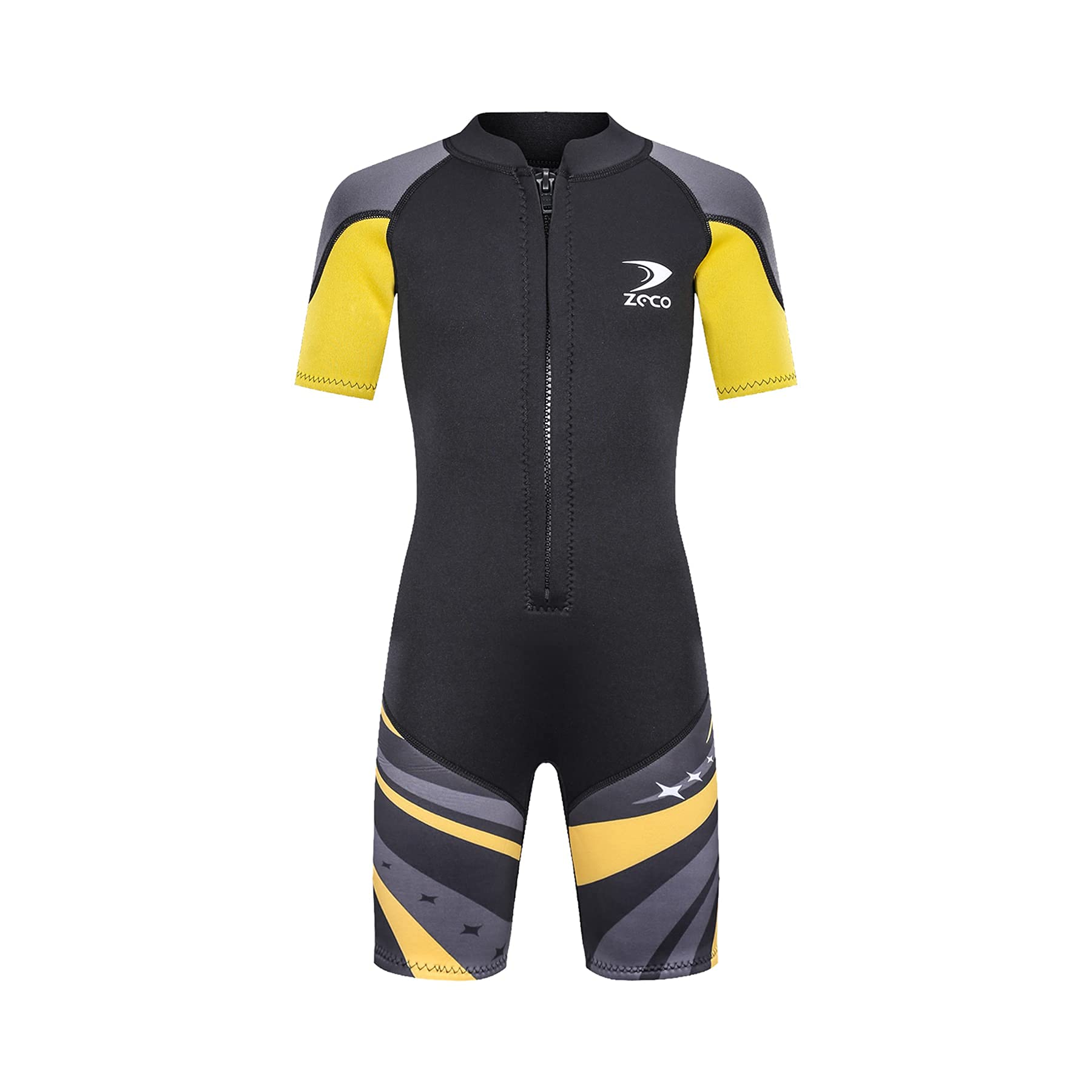 ZCCO Kids Wetsuit 2.5mm Childrens Shorty Wetsuit Neoprene Thermal Swimsuit,Youth Boys Girls One Piece Wet Suits (Black，M)