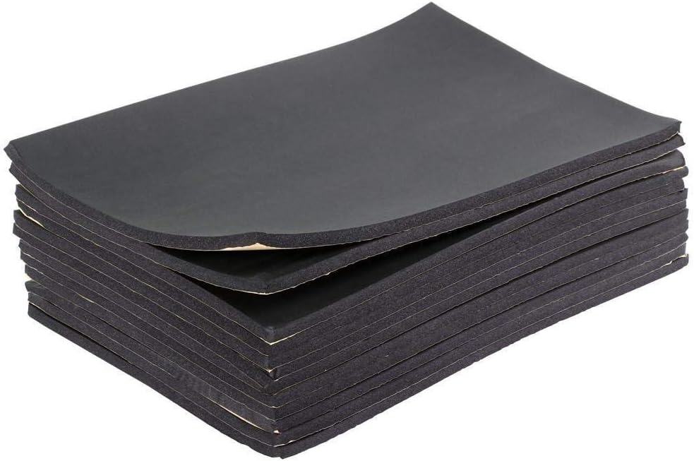 HpyAlwys Sound Proofing Deadening Vehicle Insulation Closed Cell Foam Sheet with Adhesive Backing 50cm X 30cm (12 Sheets)