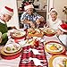 Plaid Table Runner, Cotton & Burlap Buffalo Check Table Runner, Christmas Elk Table Runner for Christmas Table Decoration, Family Dinners or Gatherings, Indoor or Outdoor Parties. 14 x 74 Inch