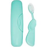 RADIUS Toothbrush Original Big Brush, BPA Free ADA Accepted - Left Hand - Mint Brush with Mint Case
