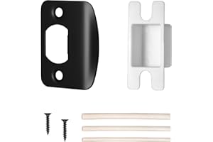 Newlaking Matte Black Door Strike Plate for Interior Doors, Adjustable Security Reinforcement Plate, Door Latch Repair for Home, 1 Pack