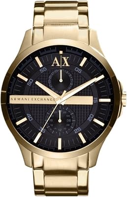 Watch For Men, Quartz Multifunctional movement and 44mm Case Size with Stainless steel strap