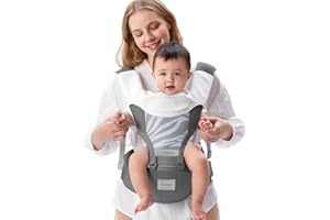 YEMKEZO Baby Carrier Newborn to Toddler,Baby Carrier with Hip Seat, Baby Hip Carrier,Toddler Carrier for 0-36 Months, All Season&All Position Baby Holder Carrier for Dad and Mom (Grey)