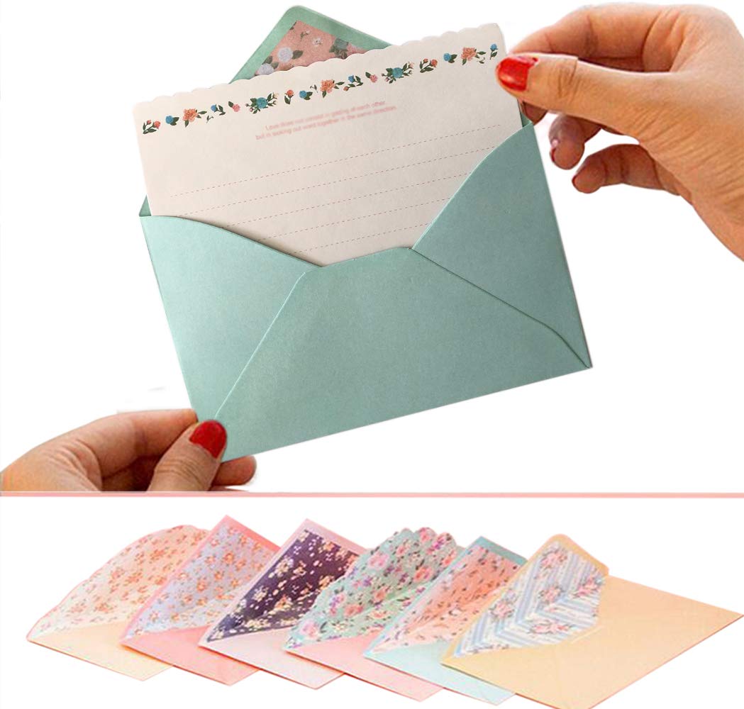 VUXYMCY Cute Kawaii Lovely Special Design Writing Stationery Paper with 16 Envelope - 32 Letter paper (7.1x5.2 inch)