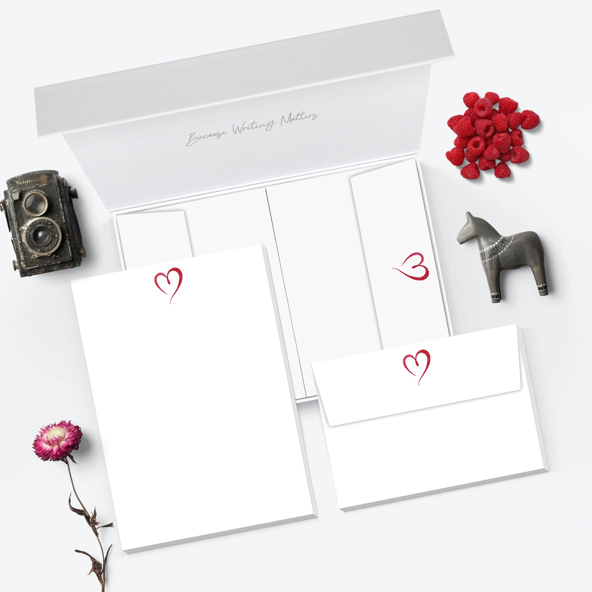 Me Loovely Heart Letter Writing Paper and Envelopes Set Stationary Love Heart A5 Size Letters for Valentine's Day Birthday & Wedding | Christmas Gifts (Multipack of 20)