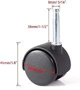 Just Accessories Twin Nylon Wheel Castors 40mm 25Kg Socket Grip 4 Pack view 4