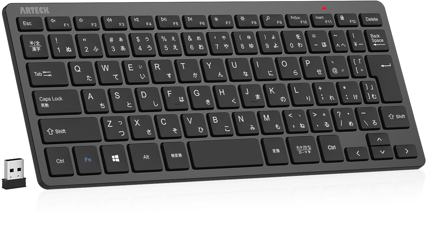 Arteck 2.4Gワイヤレスキーボード ブラックの商品画像