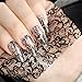 Pern Vines Pattern Nail Art Foil Sticker Glue Transfer Black Lace Nail Decal Roll in Clear Jar 1 meter NO GLUE 225