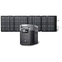 EF ECOFLOW Solar Generator DELTA 2 Max 2048Wh with 220W Solar Panel, LiFePO4 Battery Portable Power Station, Up to 3400W AC O
