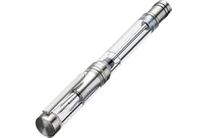 Asvine Vacuum Filling Fountain Pen Luxury Titanium Fine Point Pen V200 Series, Clear Demonstrator Smooth Writing Pen Gift Case
