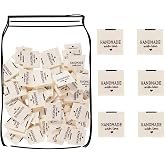 TOGETRUE 100pcs Sewing Labels for Handmade Items, Durable Fabric Woven Tags with Handmade with Love Text, Sewing Labels for Crochet, Knitting, Sewing Projects and DIY Crafts