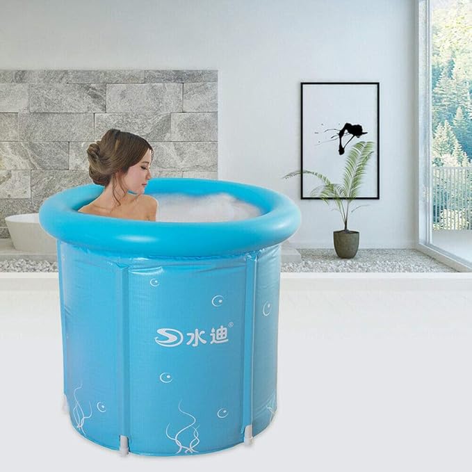 Adult Portable Folding Bathtub SuperThick PVC Cylindrical Inflatable