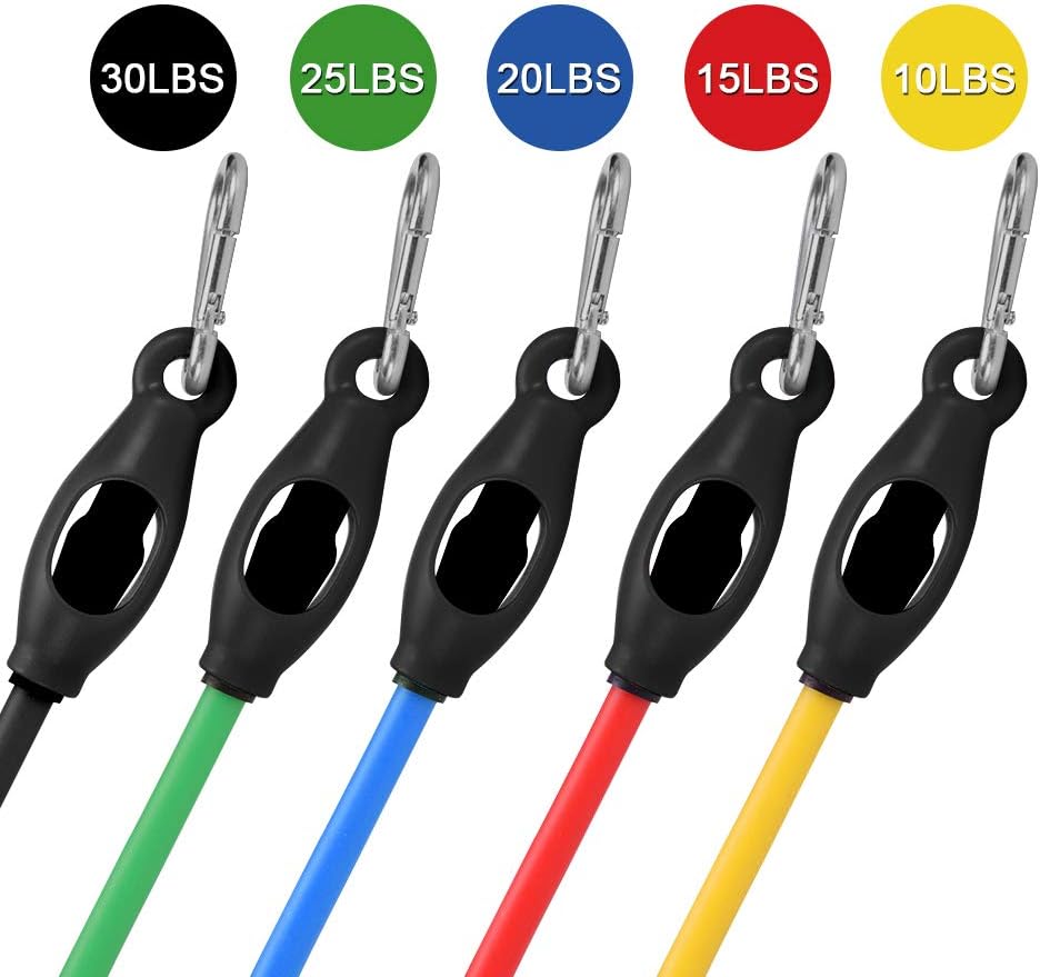 Resistance Bands Set (11PCS)- with 5 Fitness Tubes, Door Anchor, Handles and Carry Bag - Image 3