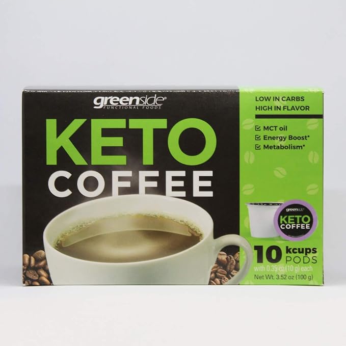 Greenside Keto Coffee French Roast With Mct Oil 150 Mg 10 K Cups Coffee Pods 0 35oz 10gram Each Energy Boost And Metabolism Feel Fresh And Active All Day Amazon Com Grocery Gourmet Food