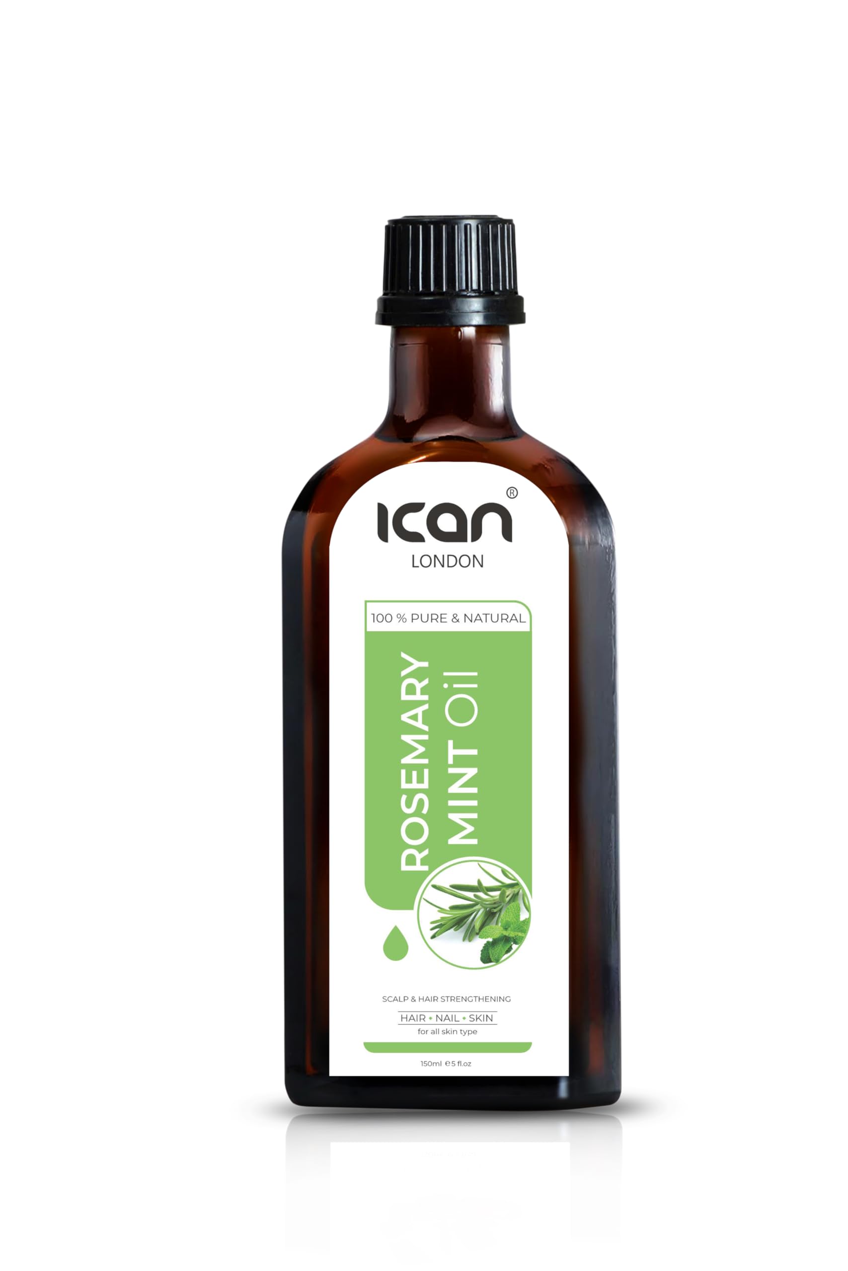 ican London Natural Rosemary Mint Oil For Hair & Scalp 100ml
