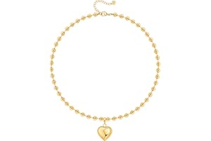 PEARLADA 18k Gold Chain Link Necklace for Women, Baroque Pearl/Compass Pendant Necklace