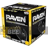 SAS Raven Examination Grade Disposable Nitrile Gloves (600 Pack) (Large)