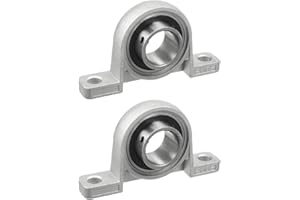 COMOK KP005 25mm Bore Diameter Ball Mounted Pillow Block Insert Bearing Silver Tone 2Pcs