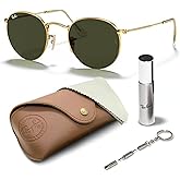 Ray-Ban RB3447 ROUND METAL Round Shaped Sunglasses for Men & Women with Official RAYBAN Eyewear Kit