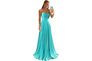 Bddhkw Satin Bridesmaid Dresses for Women Long Prom Dress 2025 Sweetheart Wedding Guest Dress Long Formal Evening Gown KF060