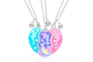 Friendship Necklace for 2/3 Girls Best Friend Necklace Shell Matching BFF Necklaces for 3 Girls Collier Bff Birthday Christma