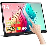 Lrtzcbi Portable Monitor Touchscreen 14 inch, IPS Touch Screen Monitor 1920x1200 Display with USB C HDMI for Laptop/PC/Phone/