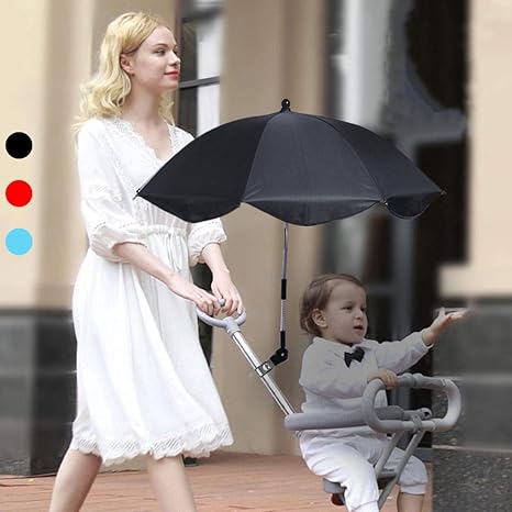 Amazon Co Jp Jodimitty ベビーカー傘 パラソル 調整可能 折り畳み 傘固定 ベビーカー自転車用 日焼け止 紫外線対策 Uvカット 通気性 熱中症対策 お出かけ 赤ちゃん ブラック ブルー Jodimitty ベビー マタニティ