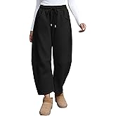 Yeokou Womens Fleece Lined Sweatpants Barrel Leg High Waist Winter Joggers Cozy Home Travel Lounge Pants with Pockets