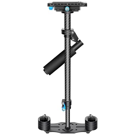 Neewer Kohlefaser 60 cm Handstabilisator mit 1/4 Zoll 3/8 Zoll Schraube Schnellwechselplatte für Canon Nikon Sony und andere 